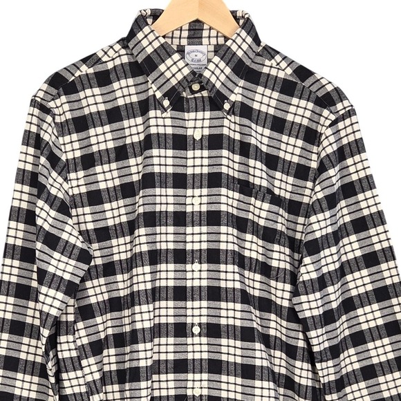 Brooks Brothers Other - Brooks Brothers Button Down Flannel Shirt Mens Medium Black White Plaid NEW